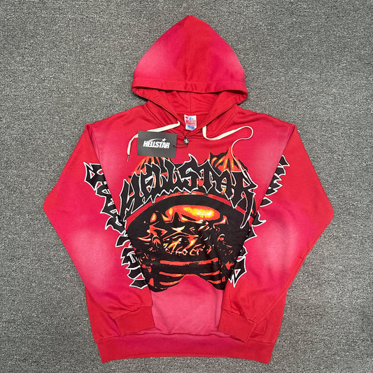 Hellstar Records Red "Screaming Demon" Flame Hoodie