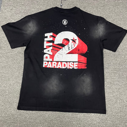 Hellstar UFO Attacks Planet washed black T-shirt back view