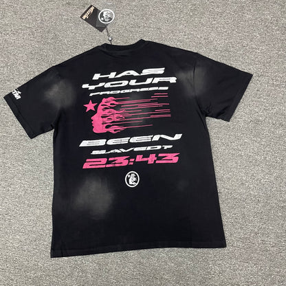 Hellstar QR Christ washed black T-shirt back view