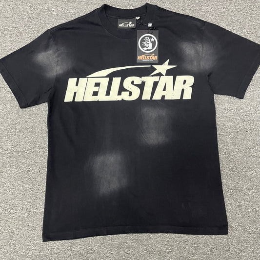 Hellstar Classic Logo T-shirt in washed black front view