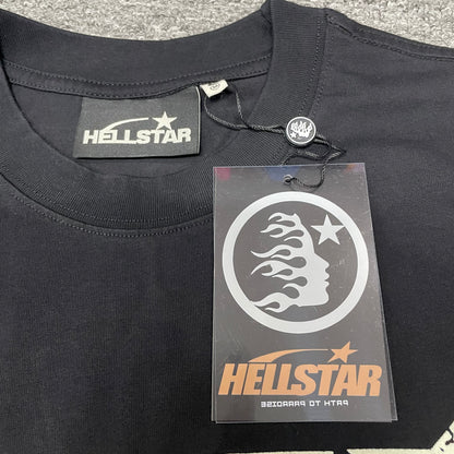 Crew neck collar and stitching detail on Hellstar Classic T-shirt
Hellstar woven neck label inside Classic washed black T-shirt
Hellstar size label detail inside Classic washed black T-shirt
Hellstar branded hangtag attached to Classic Logo black T-shirt