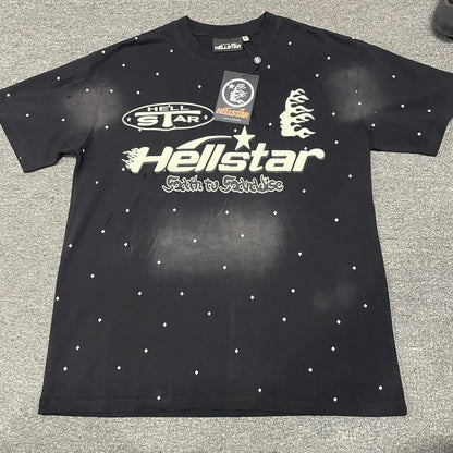 Hellstar Death to Paradise graphic T-shirt in washed black front view