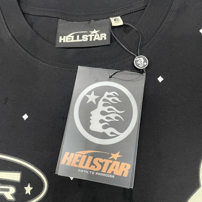 Crew neck collar and stitching detail on Hellstar Death to Paradise T-shirt
Hellstar woven neck label inside Death to Paradise washed black T-shirt
Hellstar size label detail inside Death to Paradise black T-shirt
Hellstar branded hangtag attached to Death to Paradise black T-shirt