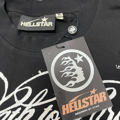 Crew neck collar and stitching detail on Hellstar Path to Paradise T-shirt
Hellstar woven neck label inside Path to Paradise washed black T-shirt
Hellstar size label detail inside Path to Paradise washed black T-shirt
Hellstar branded hangtag attached to Path to Paradise black T-shirt