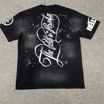 Hellstar Path to Paradise washed black T-shirt back view