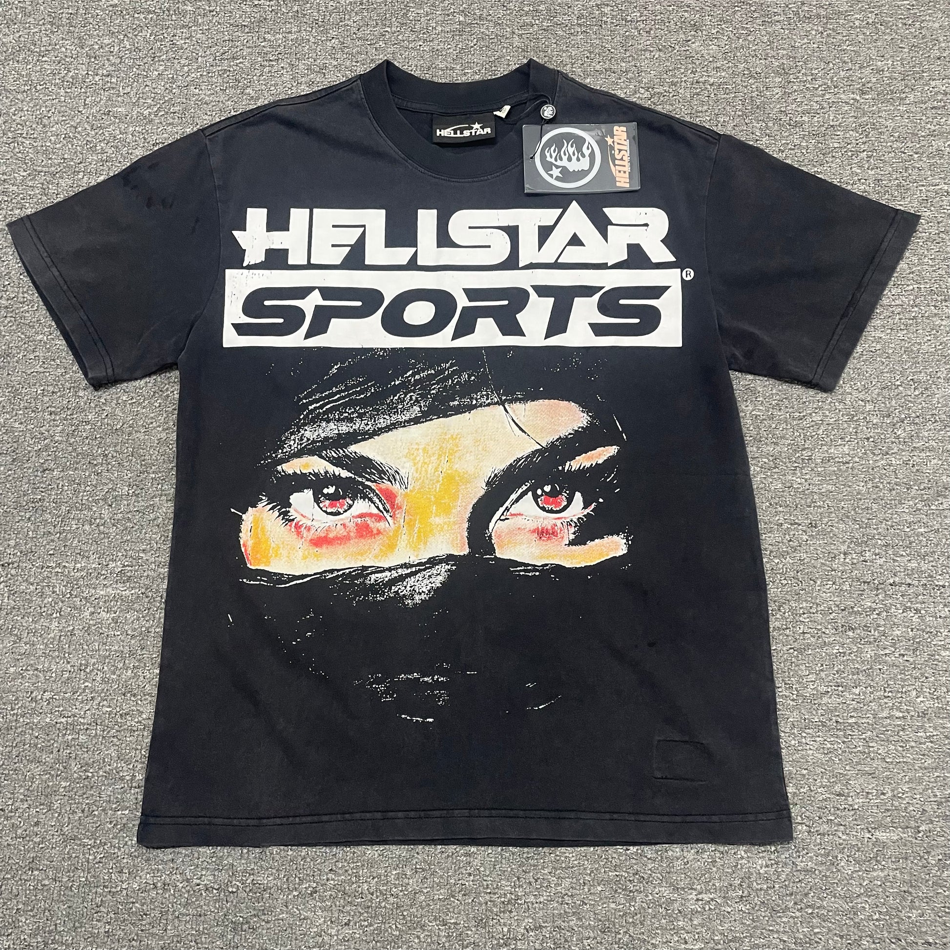 Hellstar Blur graphic T-shirt in washed black front view