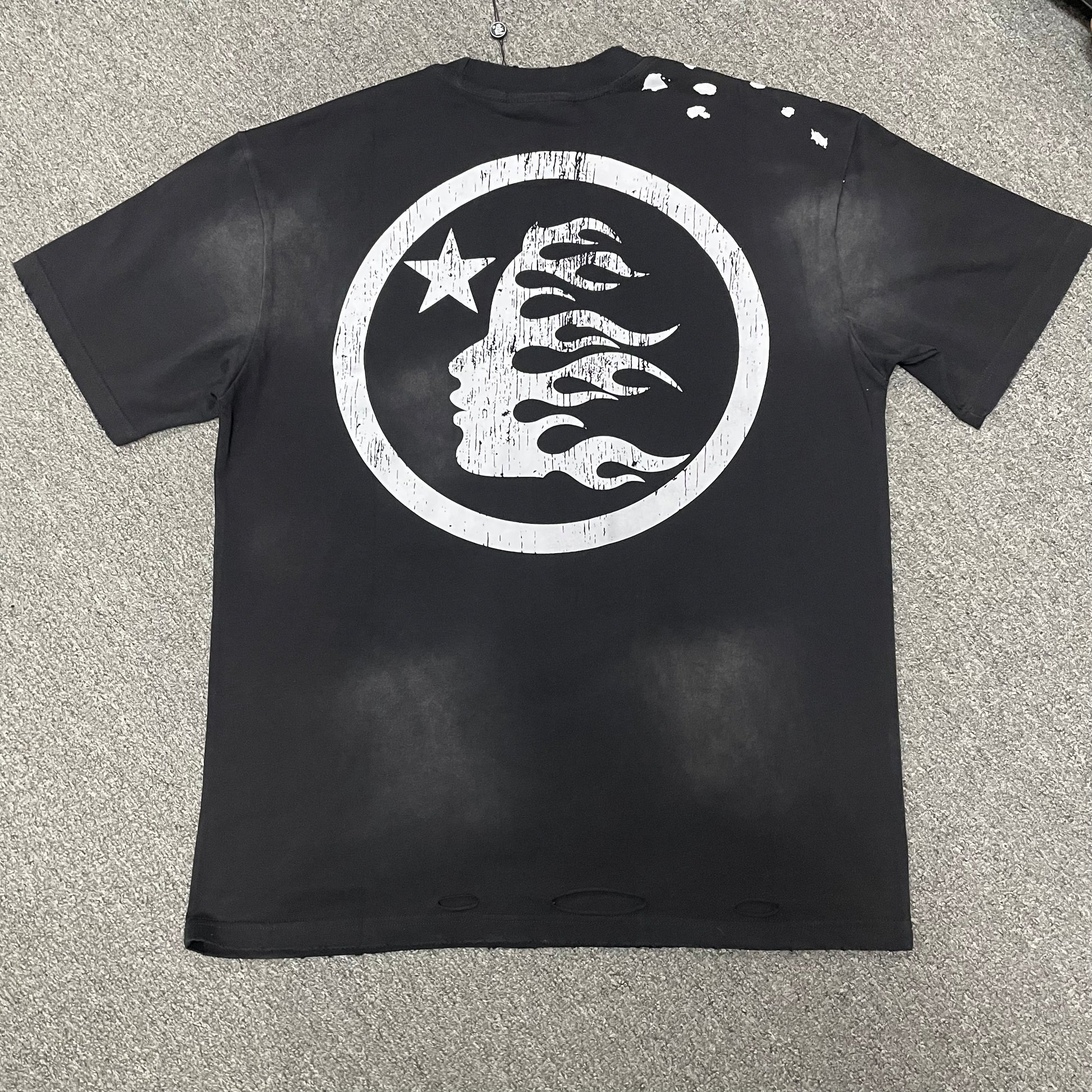 Hellstar I Love NY washed black T-shirt back view