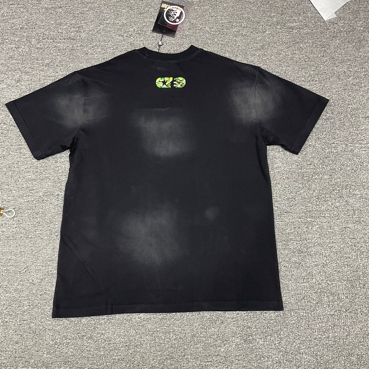 Hellstar No Guts No Glory washed black T-shirt back view