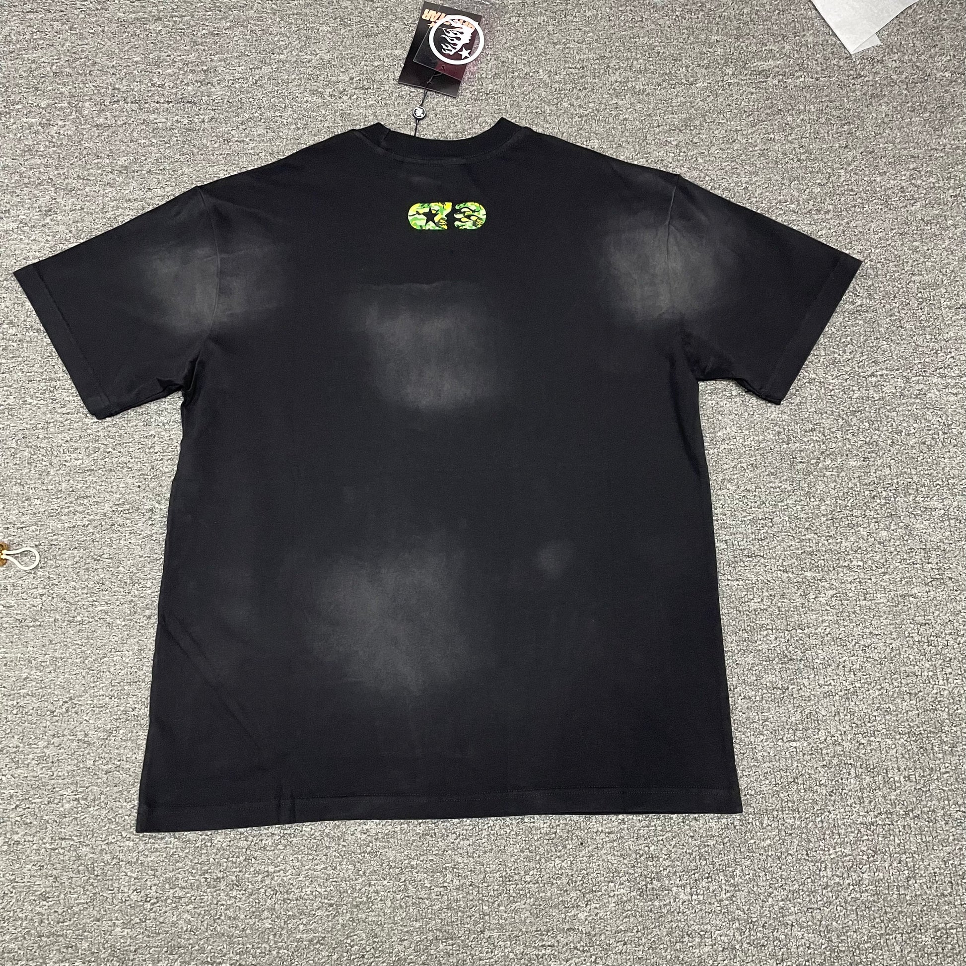 Hellstar No Guts No Glory washed black T-shirt back view