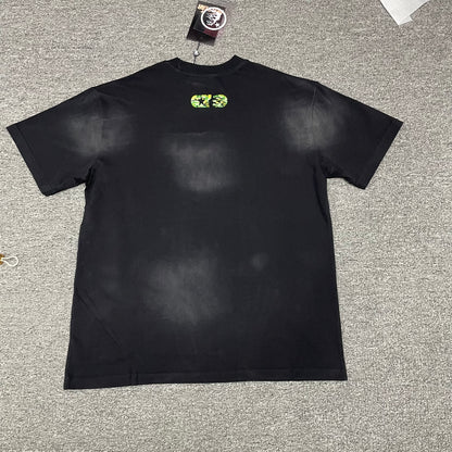 Hellstar No Guts No Glory washed black T-shirt back view