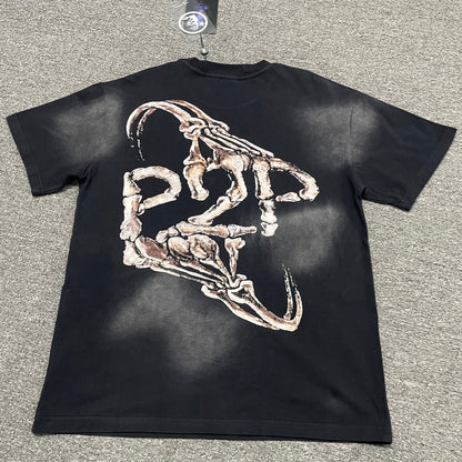 Hellstar Glory Doll washed black graphic T-shirt back view