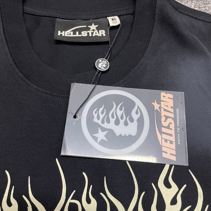 Close-up of ribbed crew neck and reinforced neckline stitching on Hellstar T-shirt
Hellstar branded neck label inside Records graphic T-shirt
Size label inside Hellstar Records T-shirt
Hellstar branded hang tag attached to Records graphic T-shirt