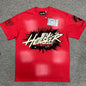 Hellstar Records washed red graphic T-shirt front view