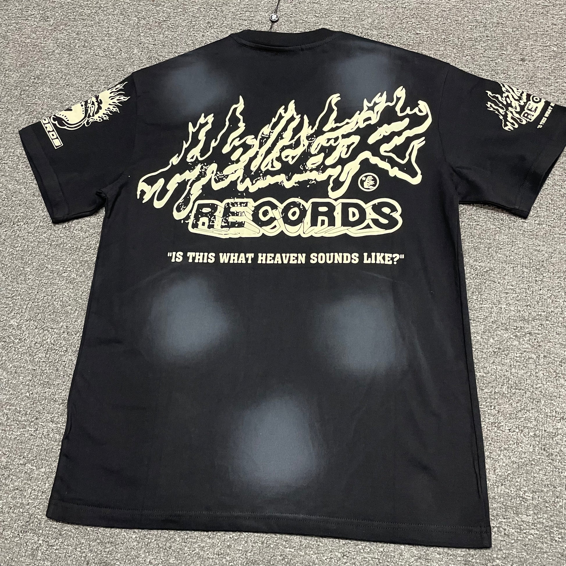 Hellstar Records washed black graphic T-shirt back view