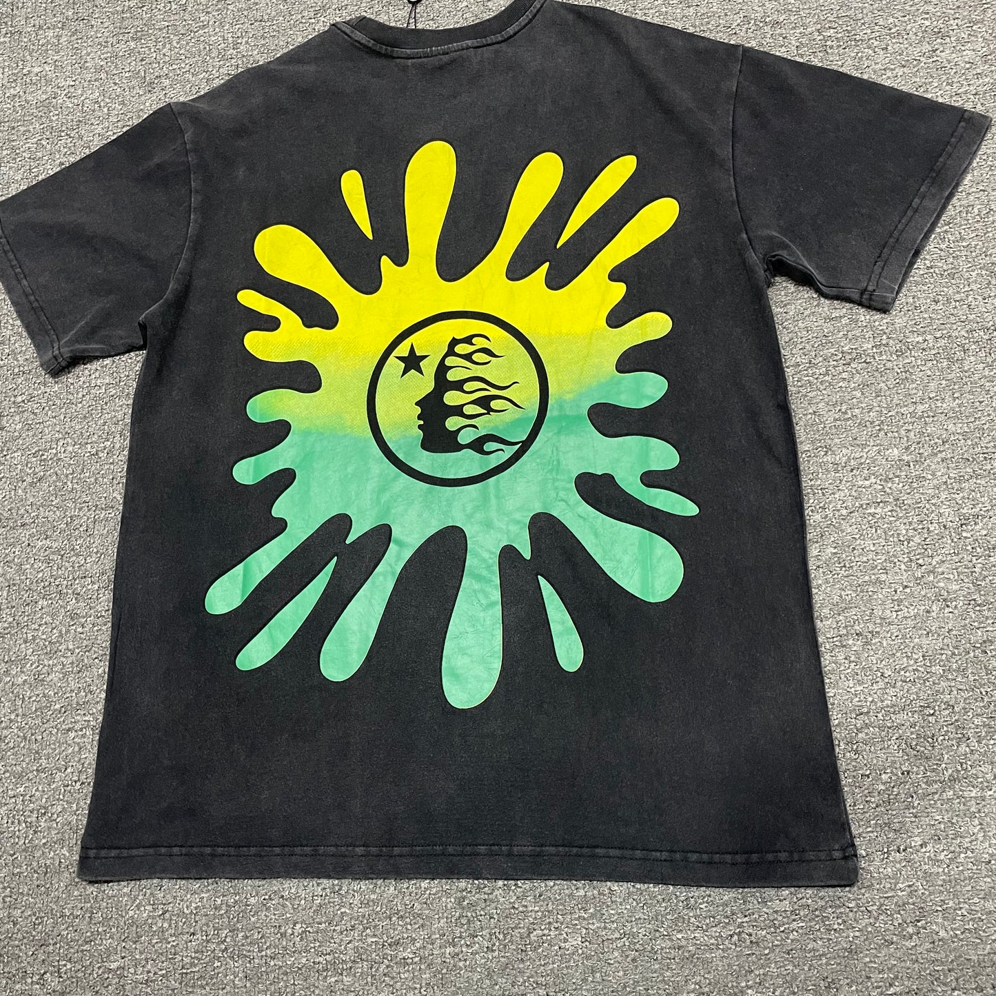 Hellstar Santa Graphic washed black T-shirt back view