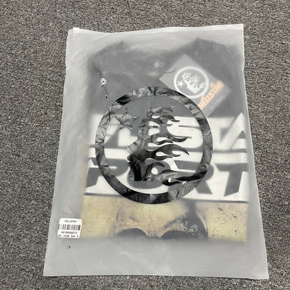 Hellstar Sports mouth graphic washed black T-shirt inside branded zip packaging
Hellstar Sports mouth graphic distressed black T-shirt product video preview