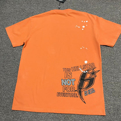 Hellstar H Sharp orange graphic T-shirt back view