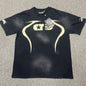 Hellstar Fist Bump graphic washed black T-shirt front view