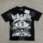 Hellstar Eyeball graphic washed black T-shirt front view