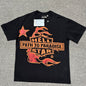 Hellstar Path To Paradise flame graphic washed black T-shirt front view