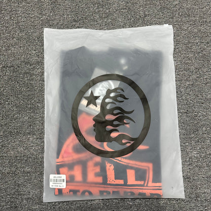 Hellstar Path To Paradise washed black T-shirt inside branded zip packaging
Hellstar Path To Paradise flame graphic black T-shirt product video preview