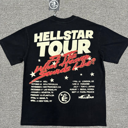 Hellstar Path To Paradise washed black T-shirt back view