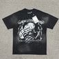 Hellstar No Evil graphic washed black T-shirt front view