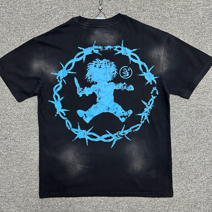 Hellstar Blue Skull Graphic T-Shirt