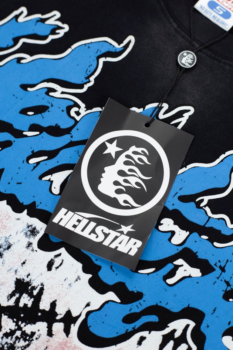 Hellstar Blue Skull Graphic T-Shirt