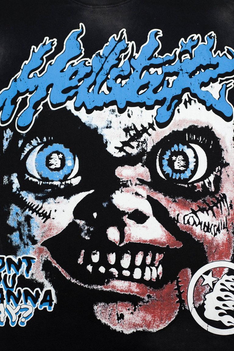 Hellstar Blue Skull Graphic T-Shirt