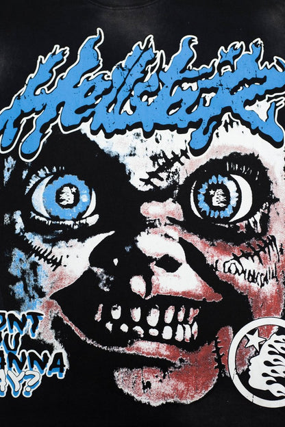 Hellstar Blue Skull Graphic T-Shirt