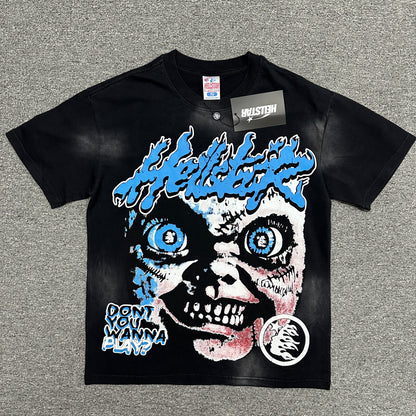 Hellstar Blue Skull Graphic T-Shirt