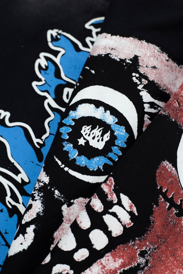 Hellstar Blue Skull Graphic T-Shirt