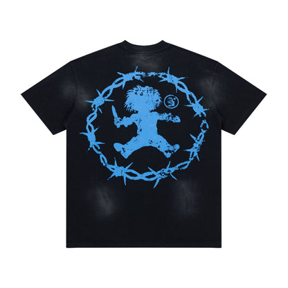 Hellstar Blue Skull Graphic T-Shirt