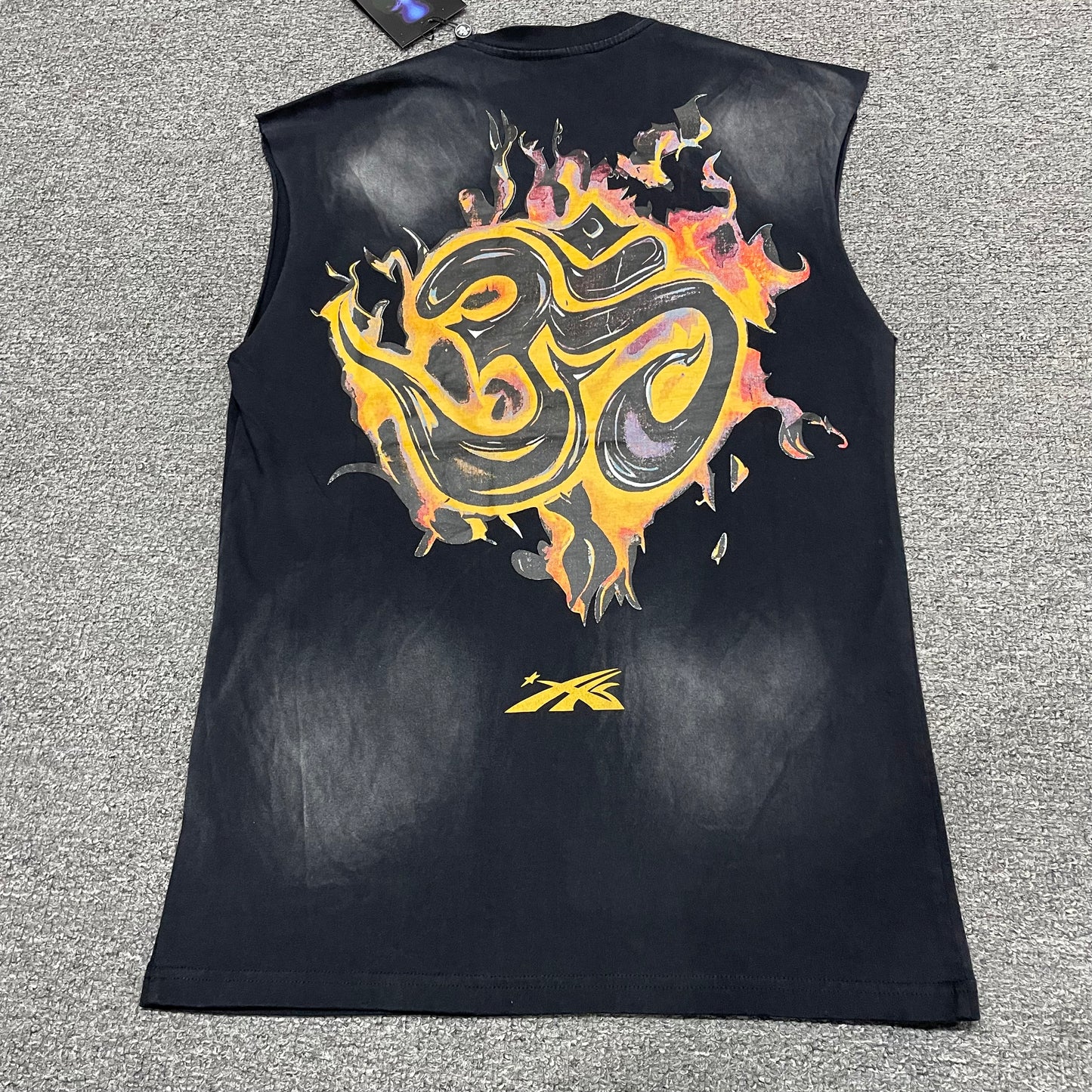 Hellstar Inner Peace Skeleton sleeveless washed black T-shirt back view