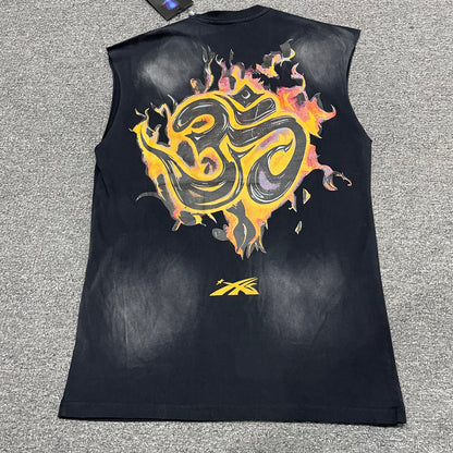 Hellstar Inner Peace Skeleton sleeveless washed black T-shirt back view