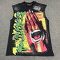 Hellstar Worship Hands sleeveless washed black T-shirt front view