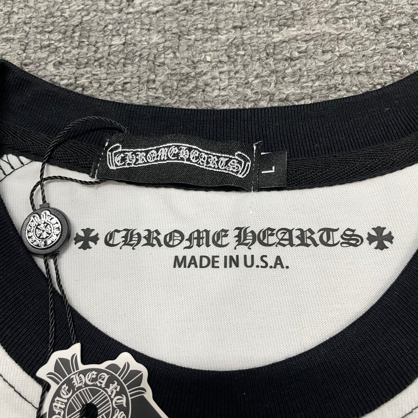 Chrome Hearts Horseshoe Neck Logo 3/4 Shirt 'Black