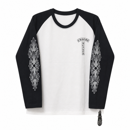 Chrome Hearts Dagger Long-Sleeve Baseball 3/4 Shirt