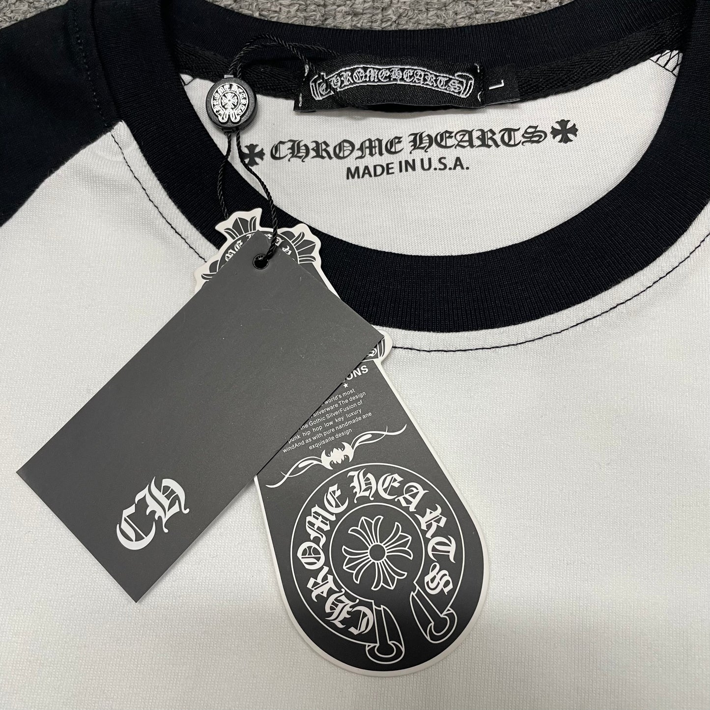 Chrome Hearts Black White Dagger Baseball Long Sleeve