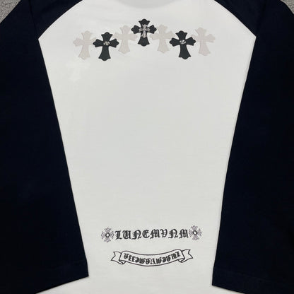 Chrome Hearts Black White Dagger Baseball Long Sleeve