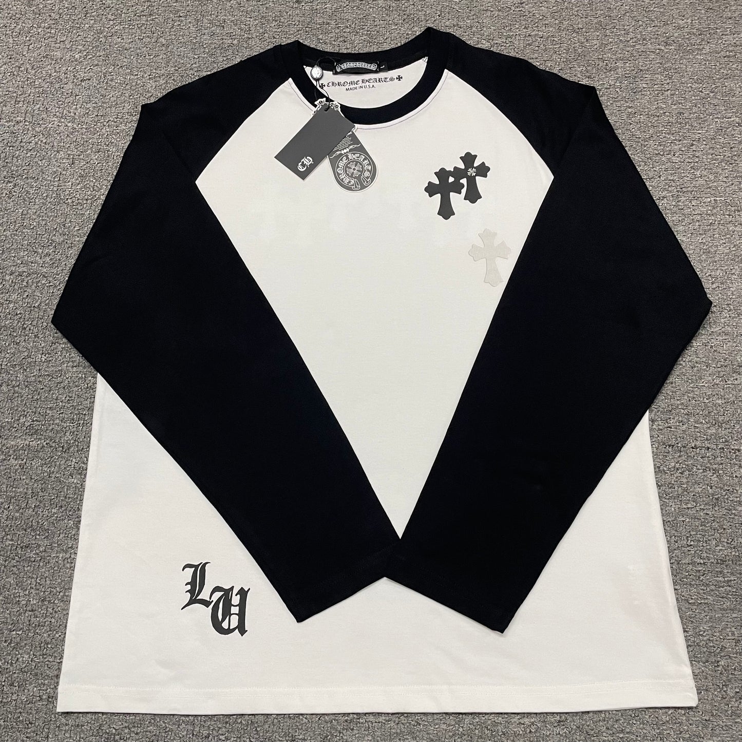 Chrome Hearts Black White Dagger Baseball Long Sleeve