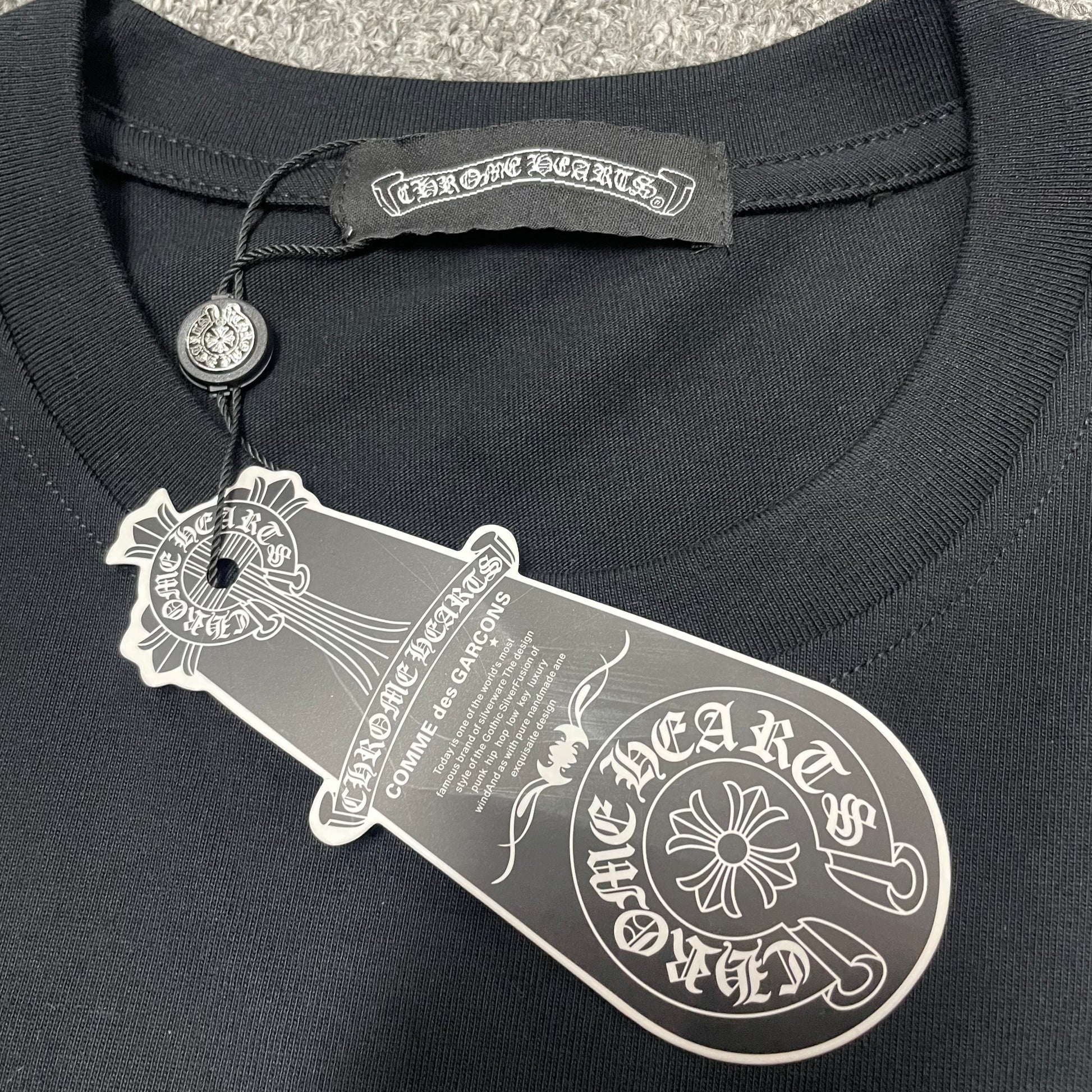 Chrome Hearts x Matty Boy More Head T-shirt neckline stitching hang tag and neck label
