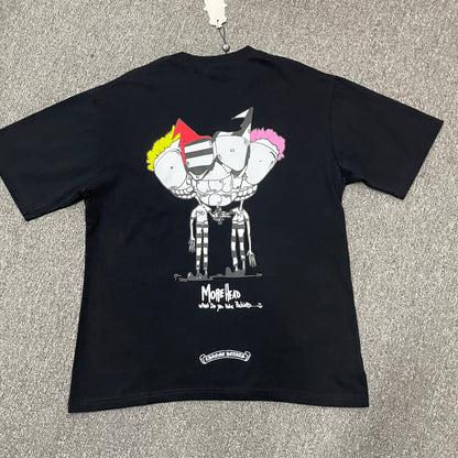 Chrome Hearts x Matty Boy More Head black T-shirt back view with multicolor graphic
