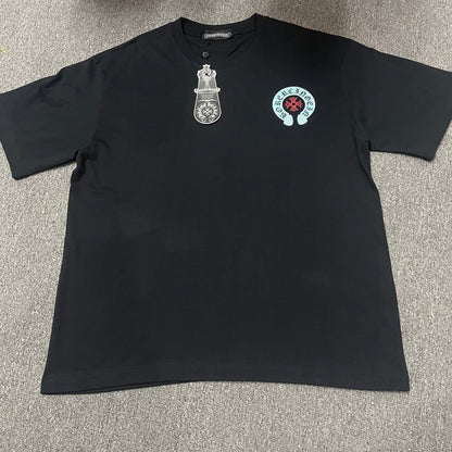 Black Chrome Hearts horseshoe cross logo streetwear t-shirt back view