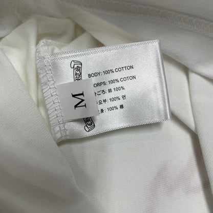 Chrome Hearts style t-shirt size label wash label and hem stitching detail