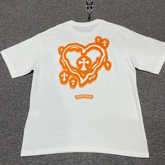 Chrome Hearts Graffiti Heart Cross T-Shirt