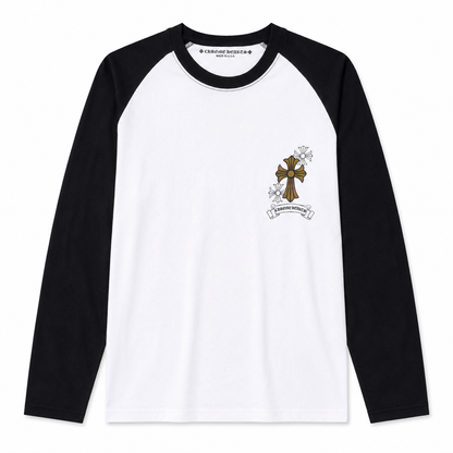 Chrome Hearts Triple Cross Daisy Raglan Long Sleeve T-Shirt