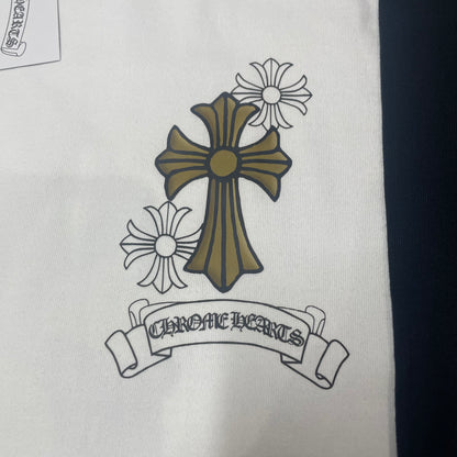 Chrome Hearts Triple Cross Daisy Raglan Long Sleeve T-Shirt