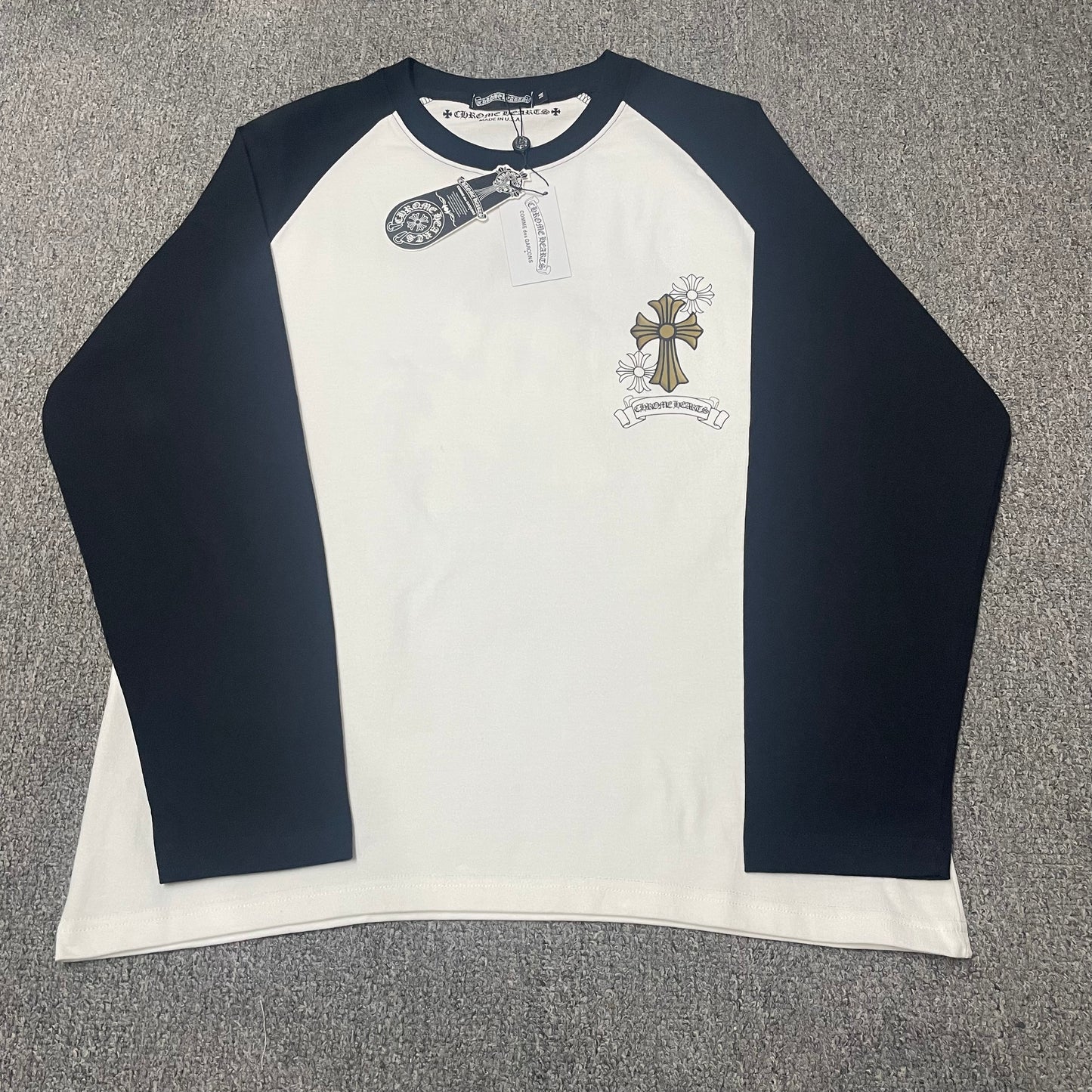 Chrome Hearts Triple Cross Daisy Raglan Long Sleeve T-Shirt
